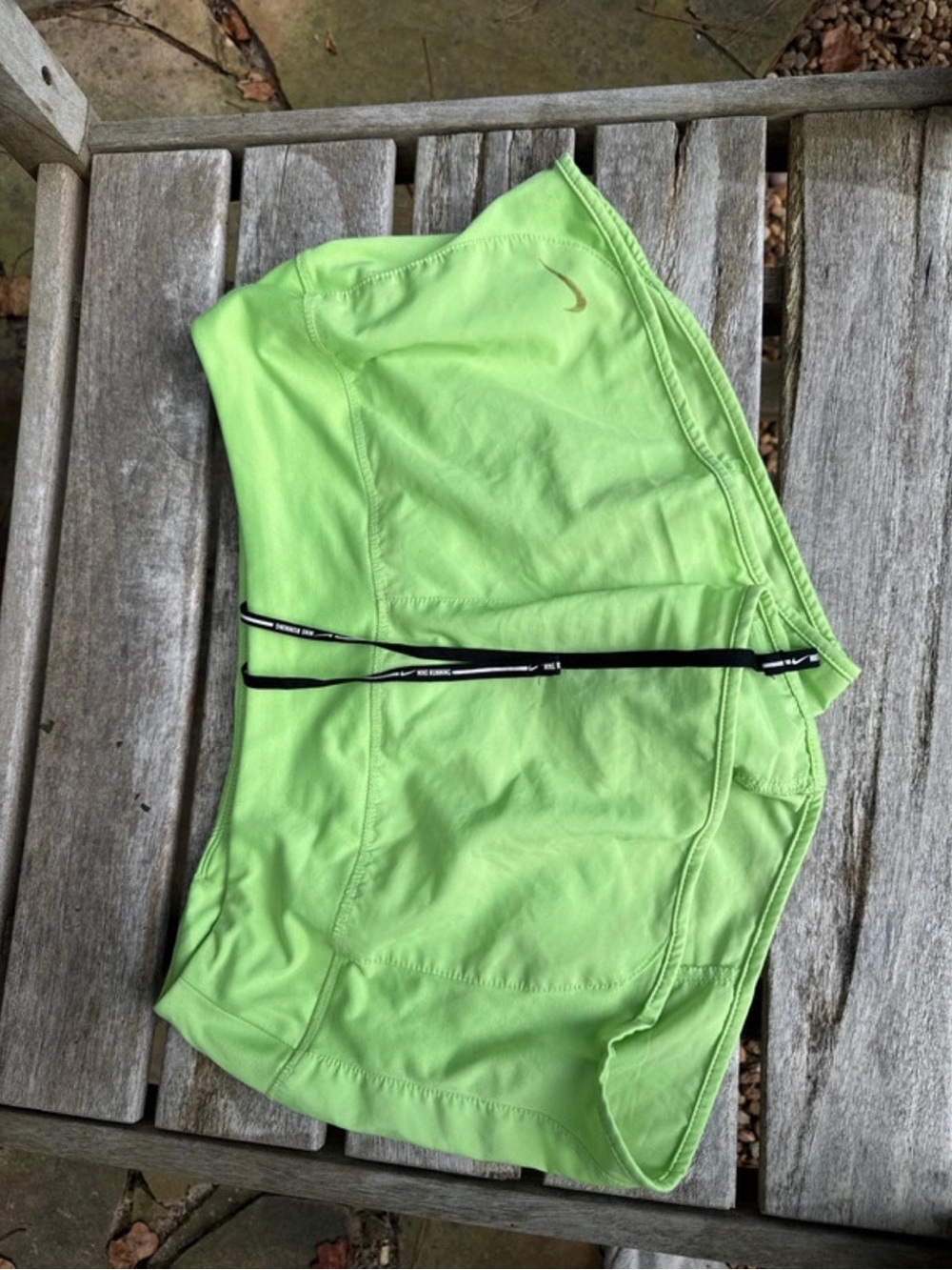 Nike Women's Neon Green Athletic Shorts with Drawcord